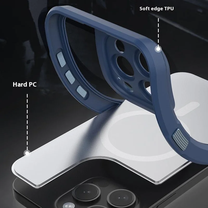 Bulk Purchasing For iPhone 13 Pro Max Case PC + TPU Precise Cutout Phone Cover Compatible with MagSafe - Blue