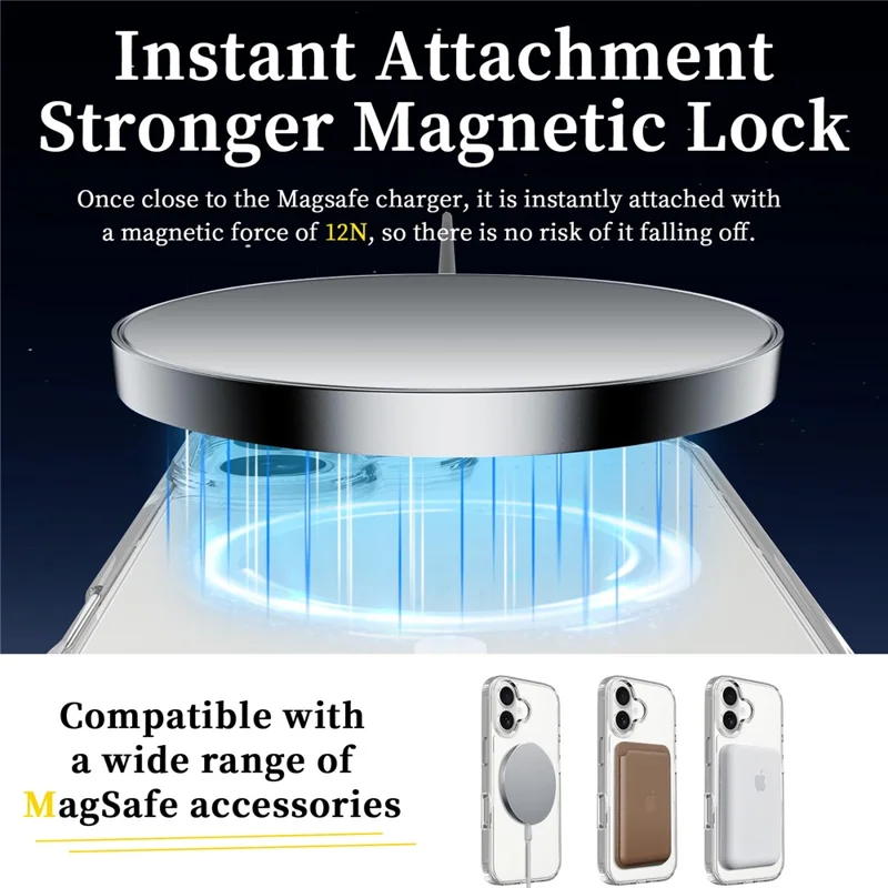 For iPhone 17 Case Compatible with MagSafe PC + TPU Clear Phone Cover with Tempered Glass Screen Protector - Pink