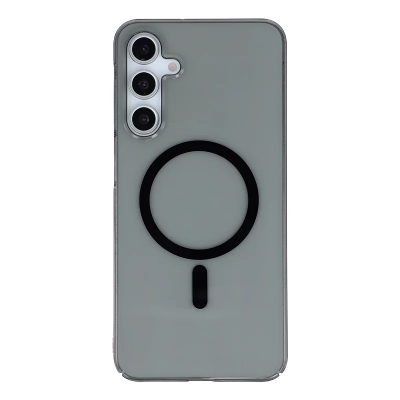 For Samsung Galaxy A35 5G Crystal Clear Magnetic Case Hard PC Phone Cover - Transparent Black