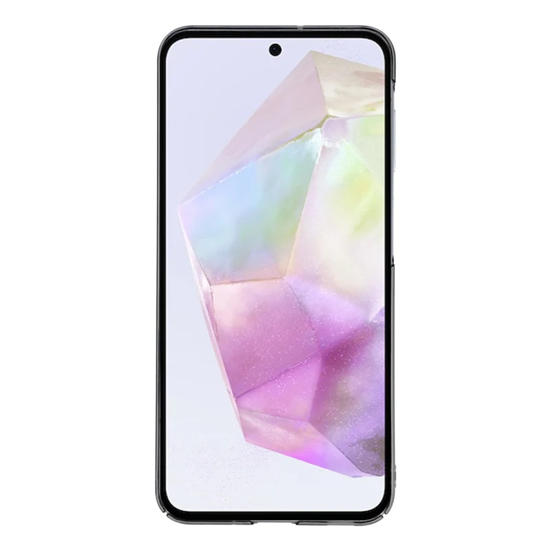 For Samsung Galaxy A35 5G Crystal Clear Magnetic Case Hard PC Phone Cover - Transparent Black