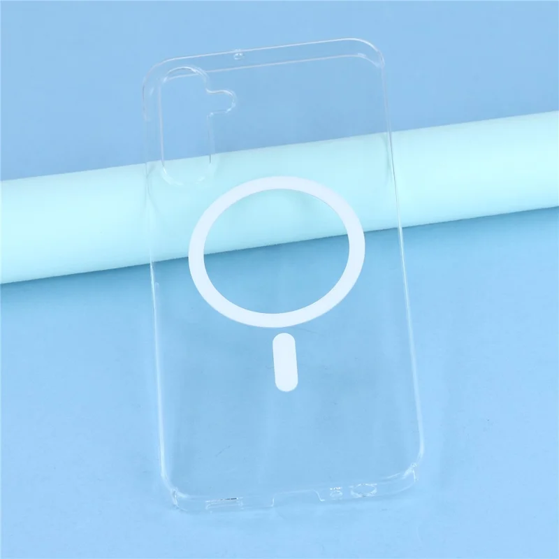 For Samsung Galaxy A34 5G Crystal Clear Magnetic Case Hard PC Phone Cover - Transparent White