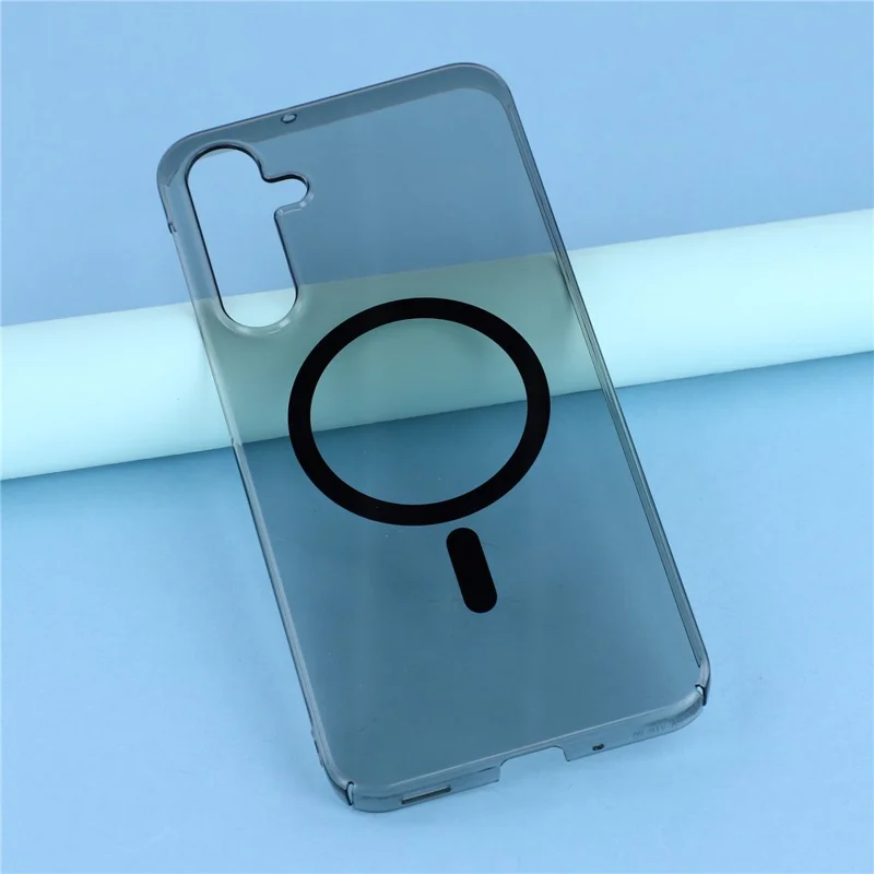 For Samsung Galaxy A54 5G Crystal Clear Magnetic Case Hard PC Phone Cover - Transparent Black