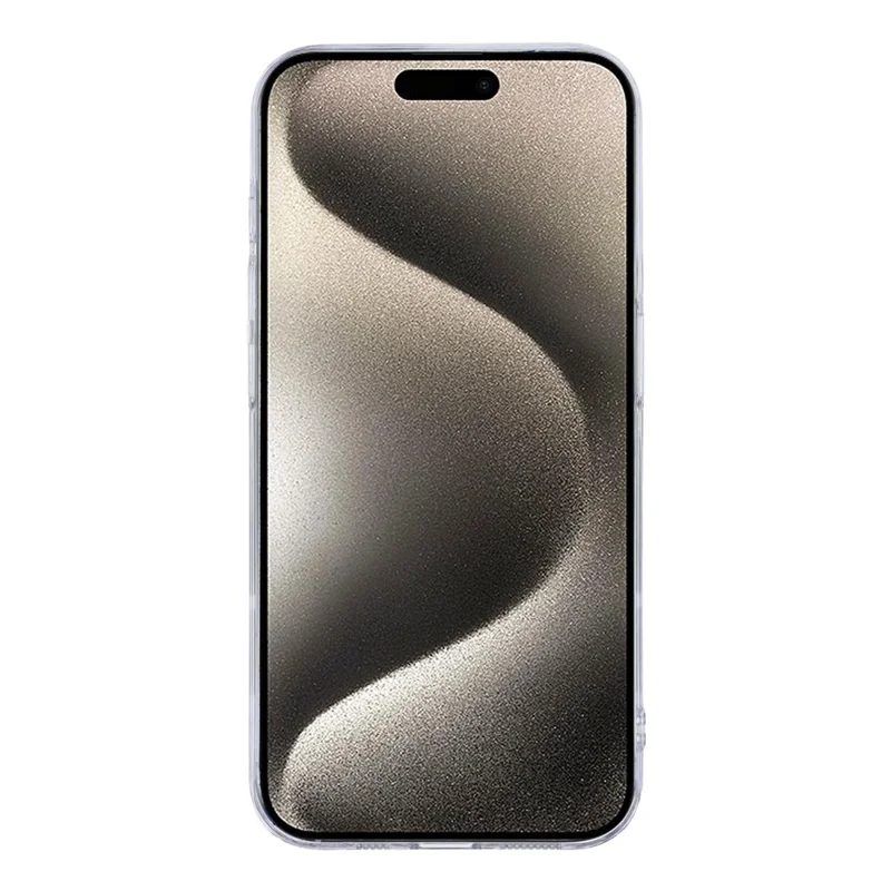 For iPhone 15 Pro Max Magnetic Case Glitter Ring 1.5mm Hard PC Clear Phone Cover - Black