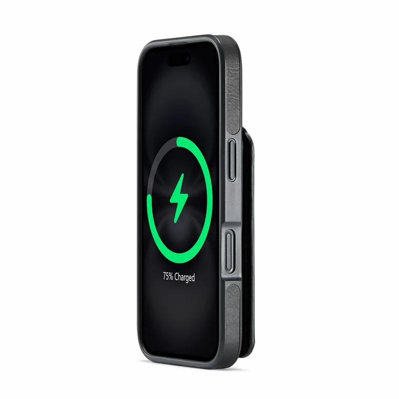 MAGKING K1 Series For iPhone 17 Magnetic Case PC + TPU + PU Phone Cover with Card Holder - Black