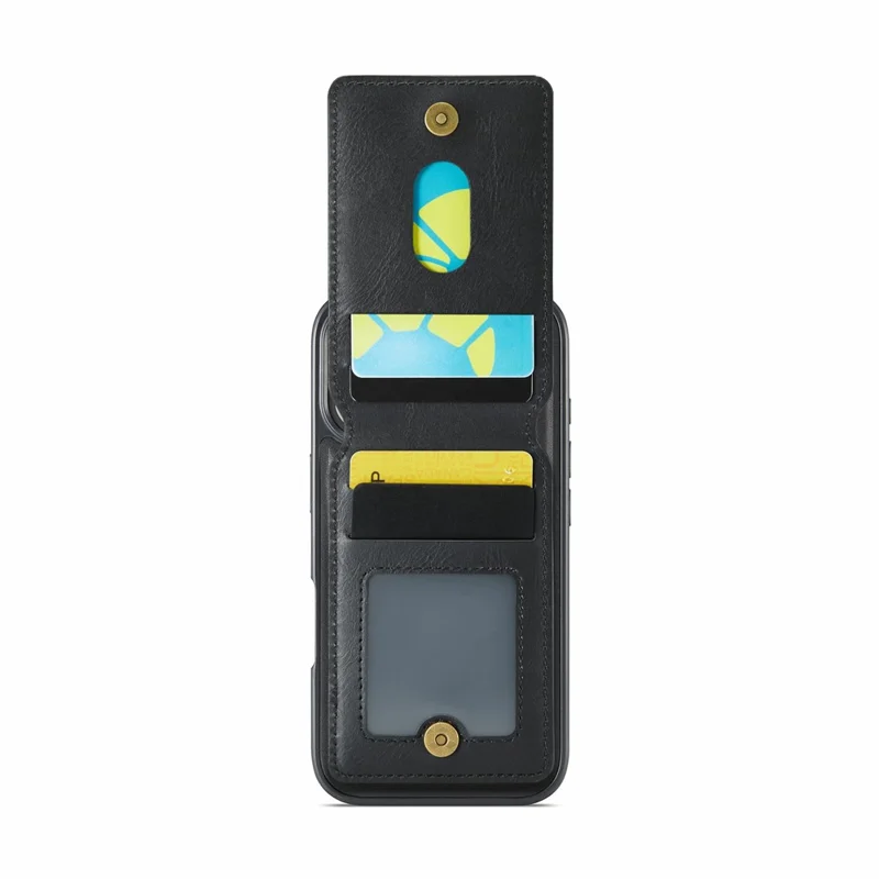 MAGKING K1 Series For iPhone 17 Magnetic Case PC + TPU + PU Phone Cover with Card Holder - Black
