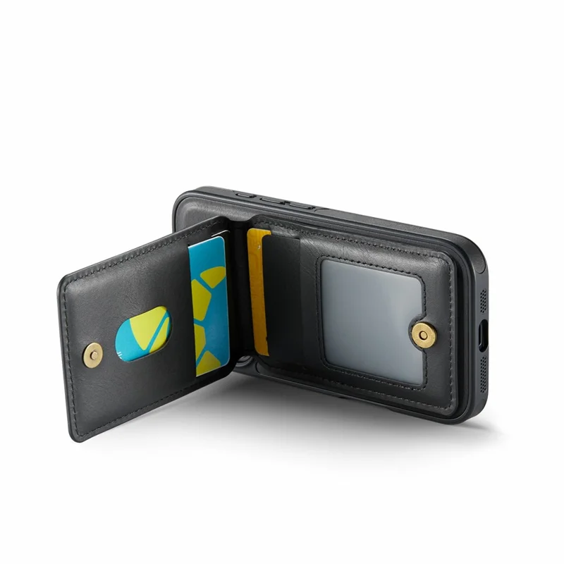 MAGKING K1 Series For iPhone 17 Magnetic Case PC + TPU + PU Phone Cover with Card Holder - Black