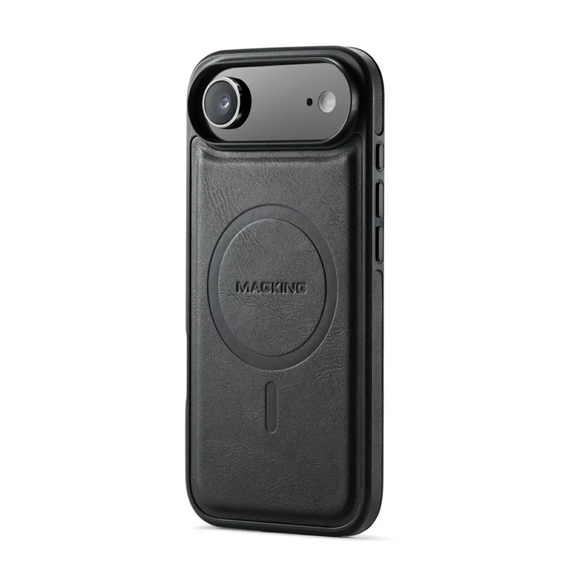 MAGKING K1 Series For iPhone Air Magnetic Case PC + TPU + PU Phone Cover with Card Holder - Black
