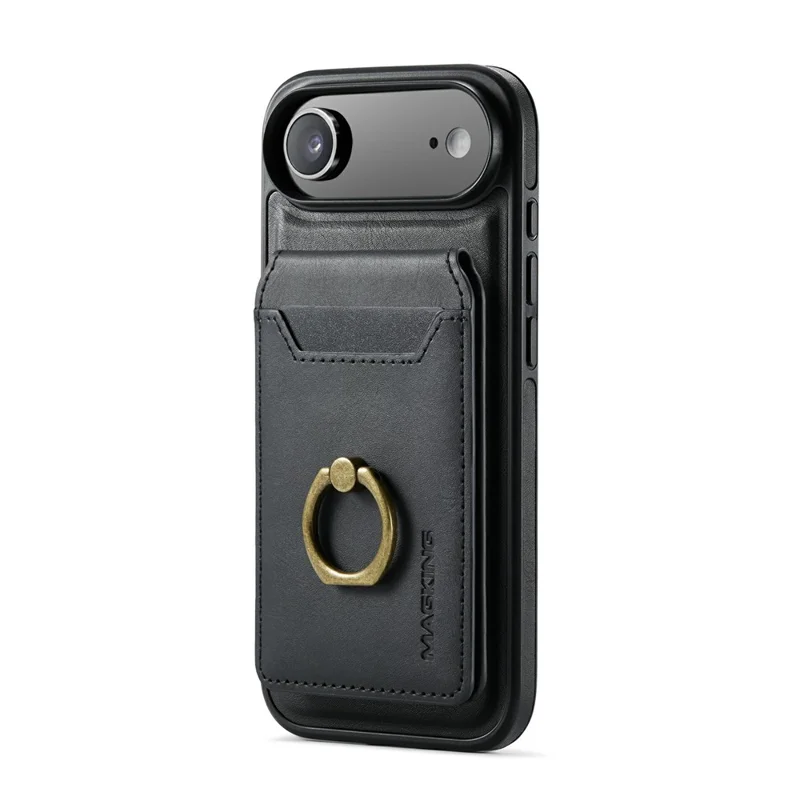 MAGKING K1 Series For iPhone Air Magnetic Case PC + TPU + PU Phone Cover with Card Holder - Black