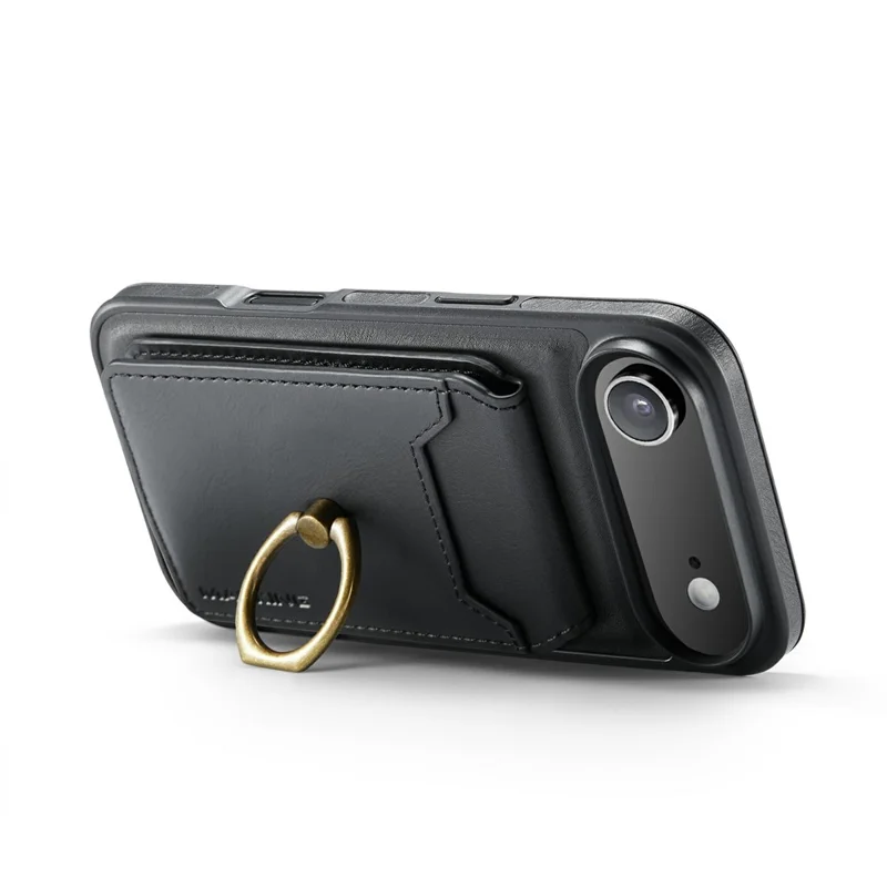 MAGKING K1 Series For iPhone Air Magnetic Case PC + TPU + PU Phone Cover with Card Holder - Black