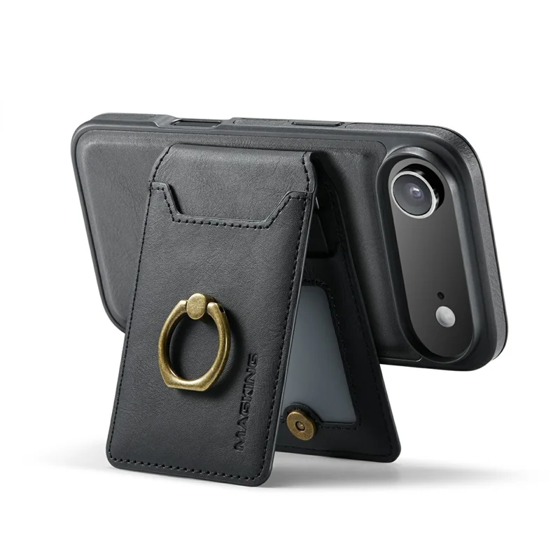 MAGKING K1 Series For iPhone Air Magnetic Case PC + TPU + PU Phone Cover with Card Holder - Black