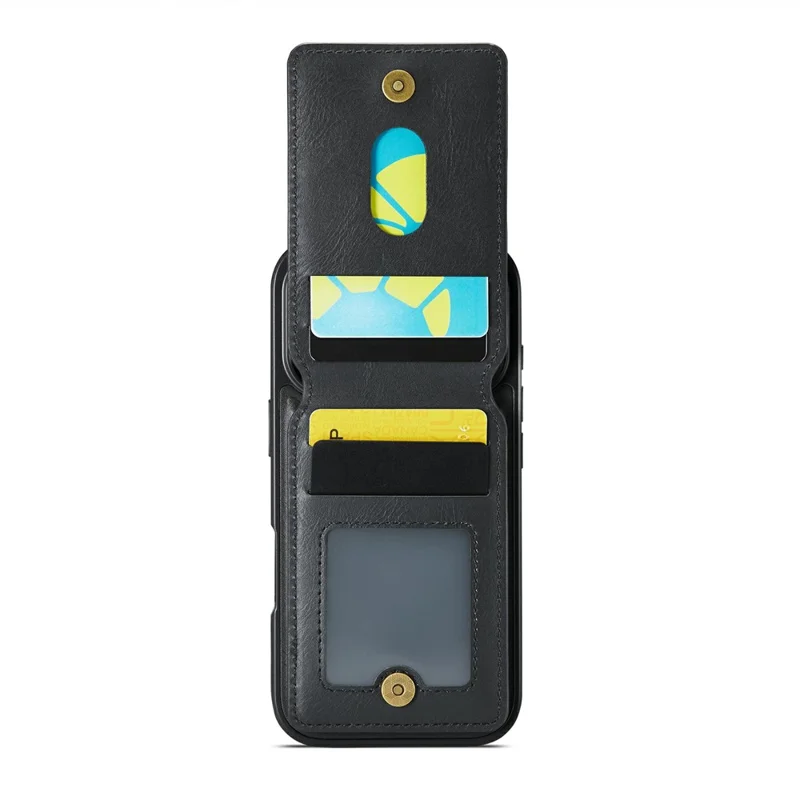 MAGKING K1 Series For 18 Pro / 17 Pro Magnetic Case PC + TPU + PU Phone Cover with Card Holder - Black