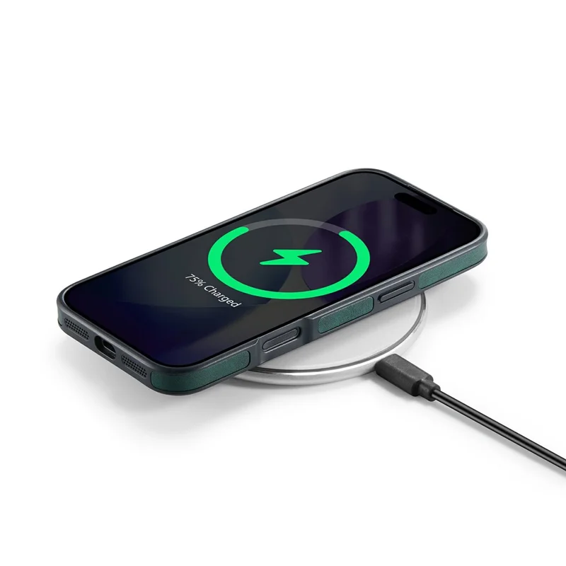 MAGKING K1-serie til iPhone 17 Pro Max magnetisk hylster PC + TPU + PU læder telefonbeskytning - Grøn