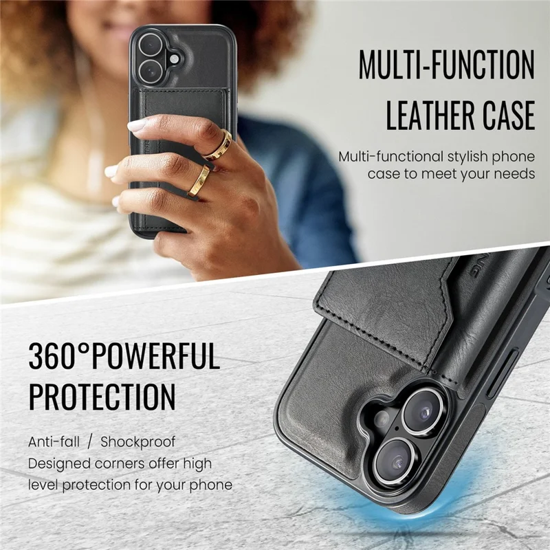 MAGKING K2 Series For iPhone 17 Case Compatible with MagSafe PC + TPU + PU Phone Cover - Black