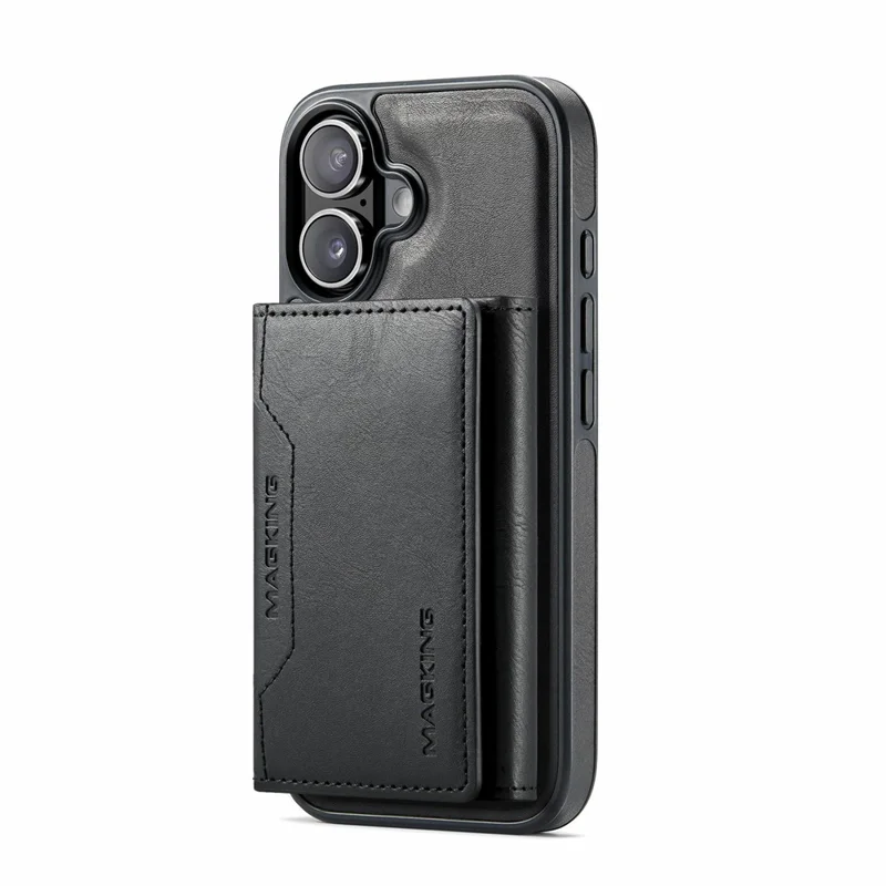 MAGKING K2 Series For iPhone 17 Case Compatible with MagSafe PC + TPU + PU Phone Cover - Black