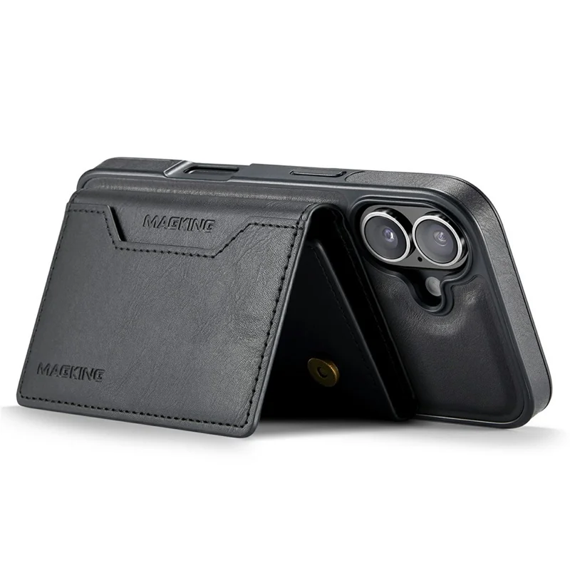 MAGKING K2 Series For iPhone 17 Case Compatible with MagSafe PC + TPU + PU Phone Cover - Black