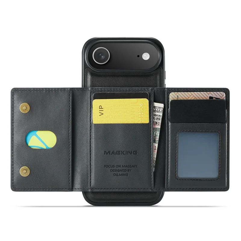 MAGKING K2 Series For iPhone Air Case Compatible with MagSafe PC + TPU + PU Phone Cover - Black