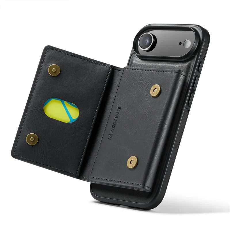 MAGKING K2 Series For iPhone Air Case Compatible with MagSafe PC + TPU + PU Phone Cover - Black