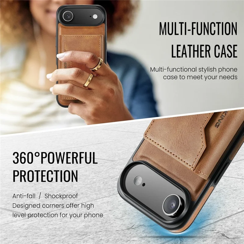 MAGKING K2 Series For iPhone Air Case Compatible with MagSafe PC + TPU + PU Phone Cover - Brown