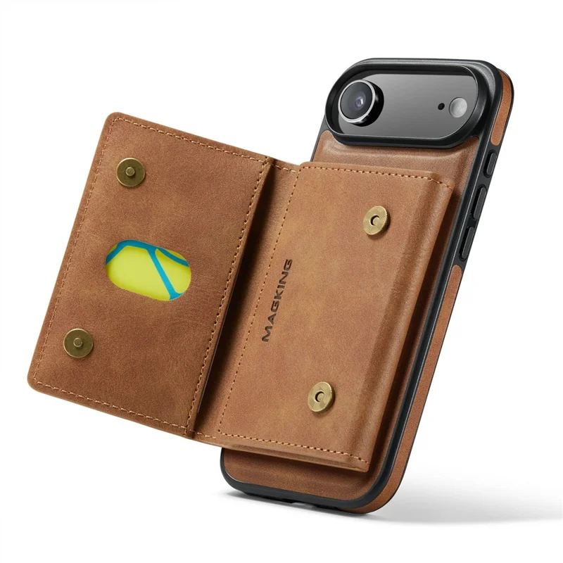 MAGKING K2 Series For iPhone Air Case Compatible with MagSafe PC + TPU + PU Phone Cover - Brown