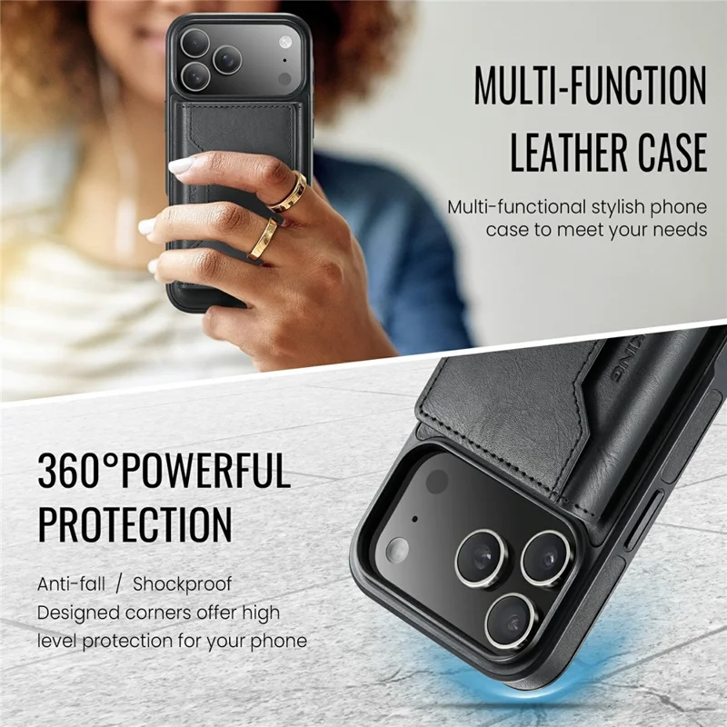 MAGKING K2 Series For iPhone 17 Pro Max Case Compatible with MagSafe PC + TPU + PU Phone Cover - Black