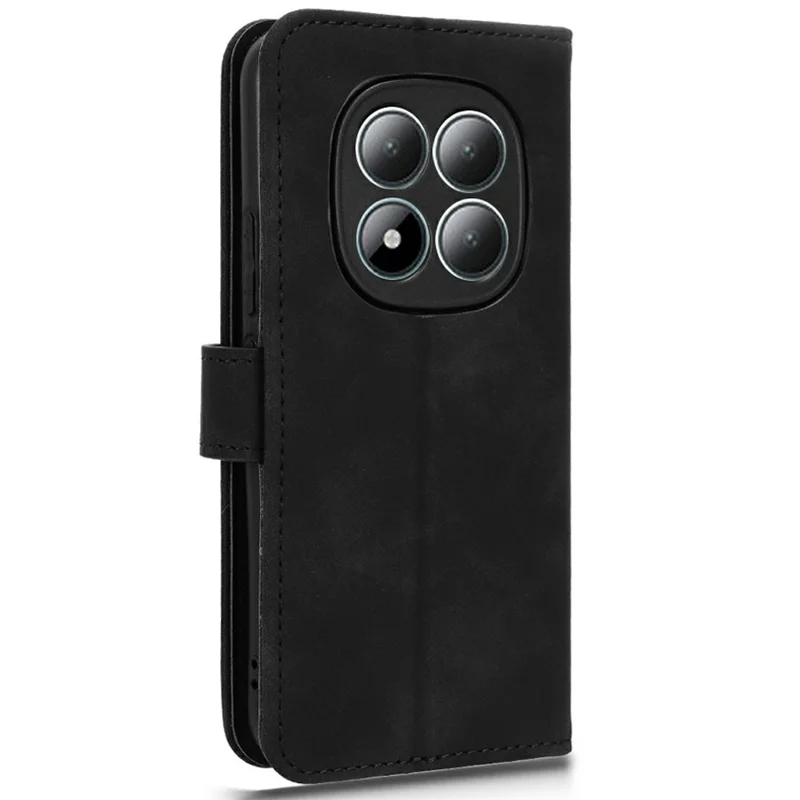 Custodia in pelle per Xiaomi Redmi Note 15 Pro 5G - Sensazione di pelle, anti-caduta, portafoglio, custodia a portafoglio per telefono - Nero