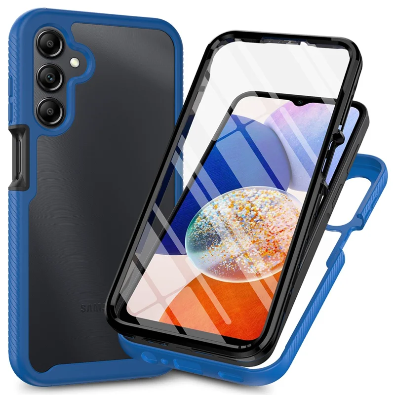 Clear Case for Samsung Galaxy A17 5G / A17 4G PC + TPU Phone Back Cover with PET Screen Film - Blue