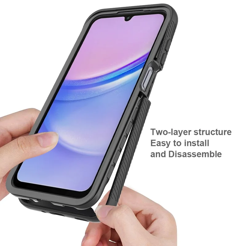 Clear Case for Samsung Galaxy A17 5G / A17 4G PC + TPU Phone Back Cover with PET Screen Film - Blue