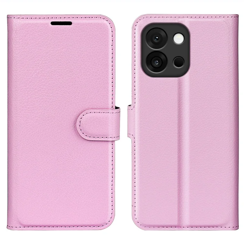 AMORUS For OnePlus 13T 5G Wallet Case Litchi Texture Shockproof Leather Flip Stand Phone Cover - Pink