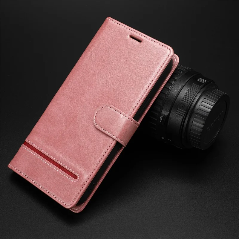 Anti-drop Phone Cover For Samsung Galaxy S23 Ultra, Splicing Flip Leather Case Wallet Stand with Magnetic Closing Clasp - Pink