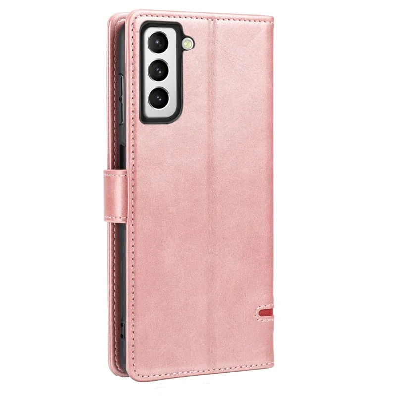 غطاء هاتف بمشبك مغناطيسي لهاتف Samsung Galaxy S23، غطاء هاتف مدمج من جلد PU بحماية كاملة مع محفظة وحامل - وردي