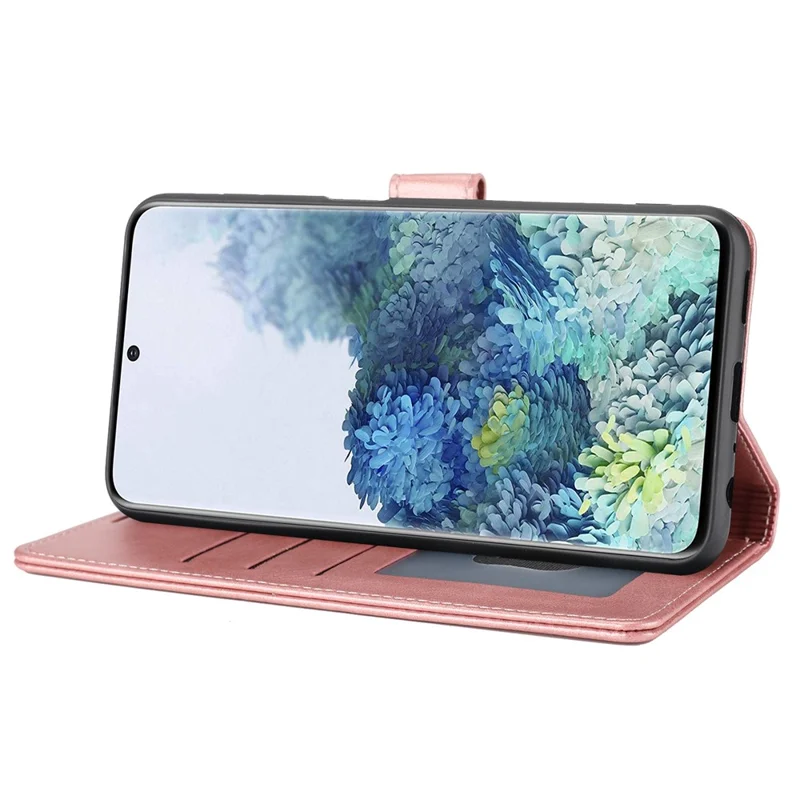 غطاء هاتف بمشبك مغناطيسي لهاتف Samsung Galaxy S23، غطاء هاتف مدمج من جلد PU بحماية كاملة مع محفظة وحامل - وردي