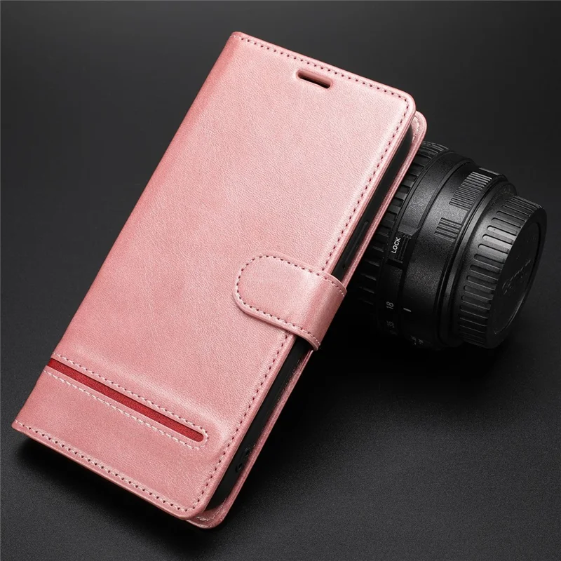 غطاء هاتف بمشبك مغناطيسي لهاتف Samsung Galaxy S23، غطاء هاتف مدمج من جلد PU بحماية كاملة مع محفظة وحامل - وردي