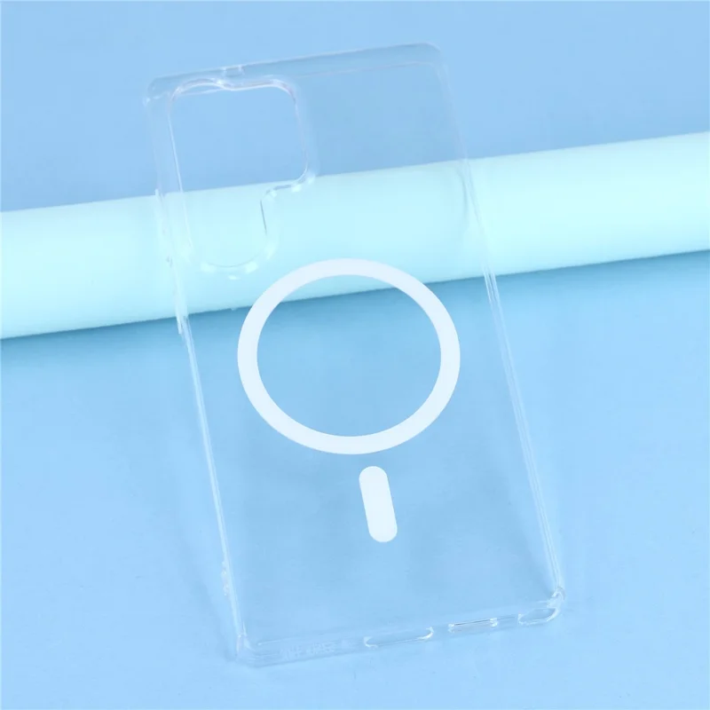 For Samsung Galaxy S24 Ultra Crystal Clear Magnetic Case Hard PC Phone Cover - Transparent White
