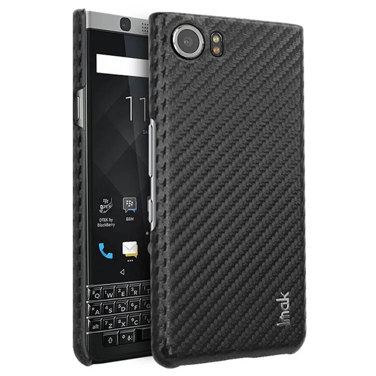 Série Imak Ruiyi Pour BlackBerry Keyone / DTEK70 Texture en Fibre de Carbone PU Couvre-téléphonie Cellulaire en Cuir en Cuir en Cuir à Carré