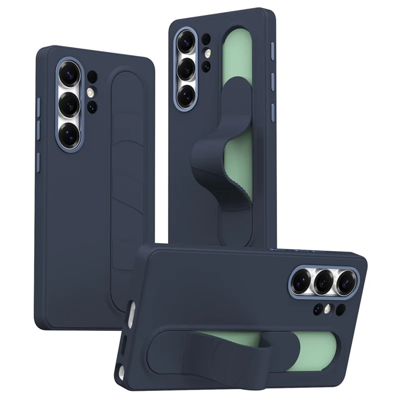 Funda para Samsung Galaxy S24 Ultra Llave inteligente Pulsera invisible Soporte para PC + Funda de silicona para teléfono - Zafiro