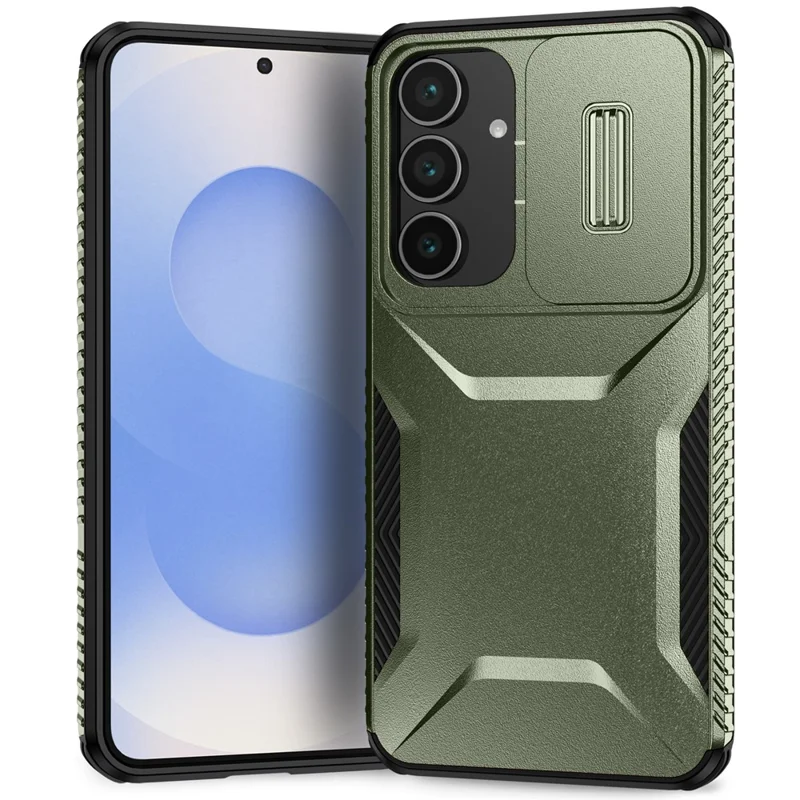 For Samsung Galaxy S25 FE Case Camshield TPU + PC Phone Cover Non-Slip Side Edge - Green