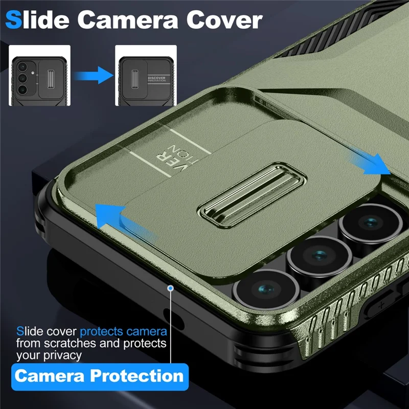For Samsung Galaxy S25 FE Case Camshield TPU + PC Phone Cover Non-Slip Side Edge - Green