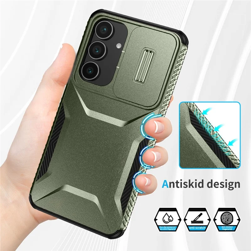 For Samsung Galaxy S25 FE Case Camshield TPU + PC Phone Cover Non-Slip Side Edge - Green