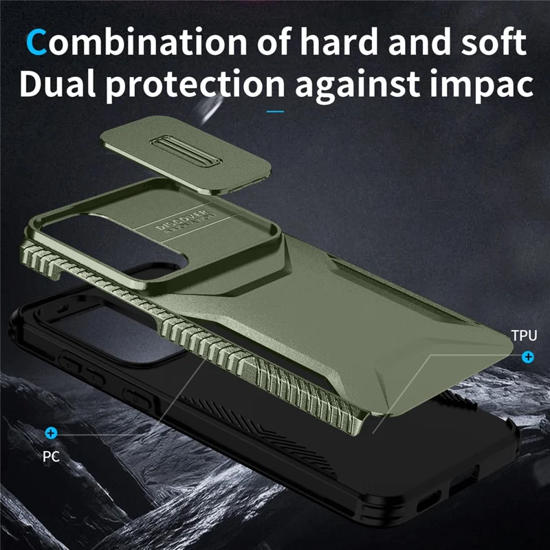 For Samsung Galaxy S25 FE Case Camshield TPU + PC Phone Cover Non-Slip Side Edge - Green
