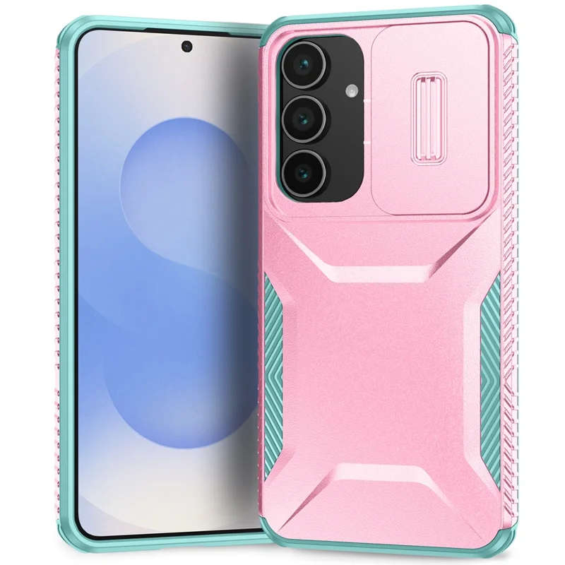 For Samsung Galaxy S25 FE Case Camshield TPU + PC Phone Cover Non-Slip Side Edge - Pink  /  Green