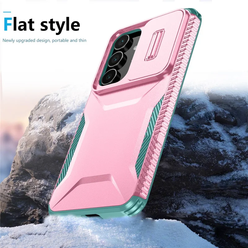 For Samsung Galaxy S25 FE Case Camshield TPU + PC Phone Cover Non-Slip Side Edge - Pink  /  Green