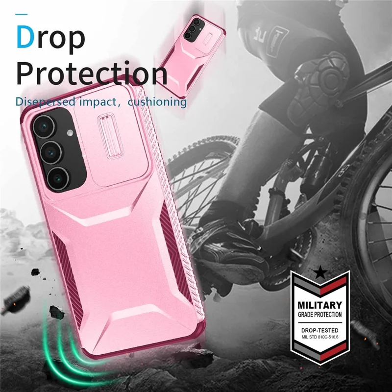 For Samsung Galaxy S25 FE Case Camshield TPU + PC Phone Cover Non-Slip Side Edge - Pink  /  Wine Red