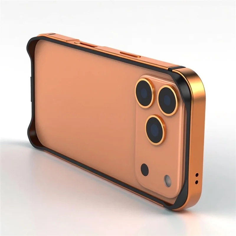 For iPhone 17 Pro Bumper Case Ultra Thin Metal TPU Phone Frame Protective Cover - Orange