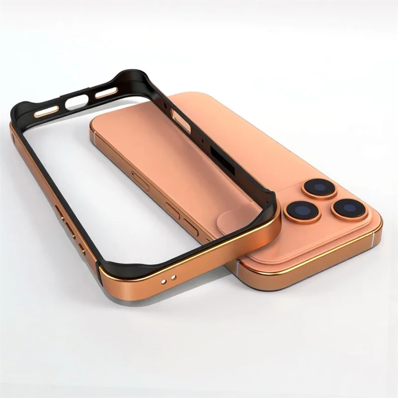 For iPhone 17 Pro Bumper Case Ultra Thin Metal TPU Phone Frame Protective Cover - Orange