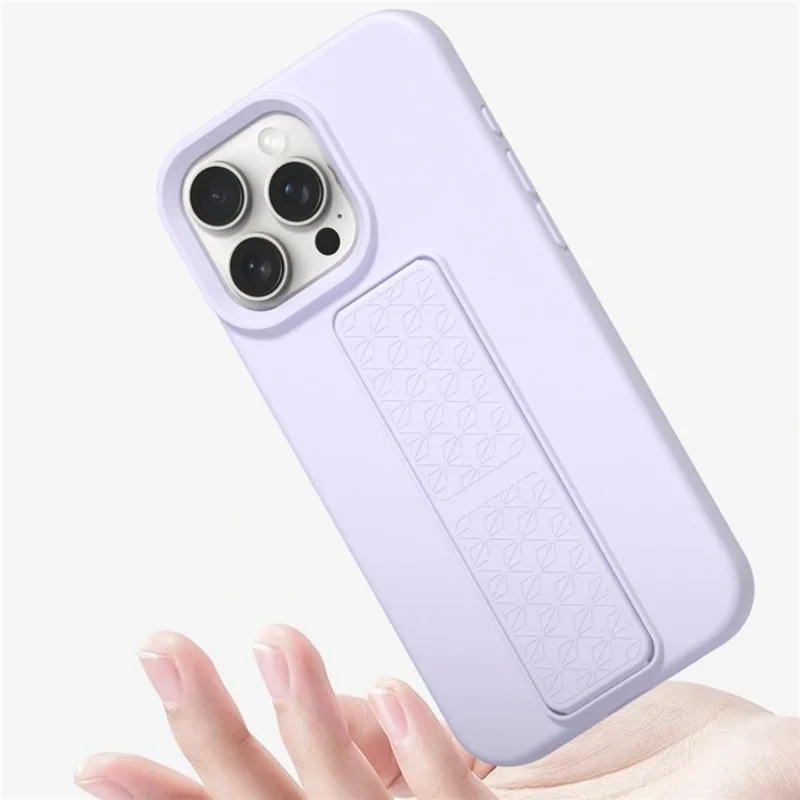 Bulk Purchasing For iPhone 15 Pro Max Case Drop Protection Liquid Silicone Phone Cover with Hidden Kickstand - Black