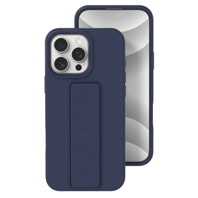 Bulk Purchasing For iPhone 13 Pro Max Case Drop Protection Liquid Silicone Phone Cover with Hidden Kickstand - Midnight Blue
