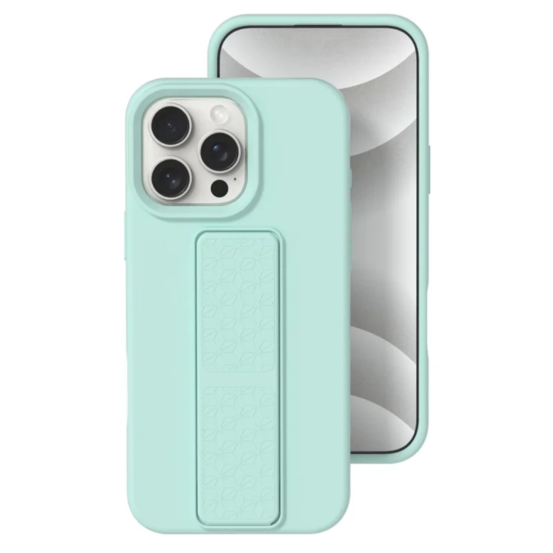 Bulk Purchasing For iPhone 12 Pro  /  12 Case Drop Protection Liquid Silicone Phone Cover with Hidden Kickstand - Mint Green