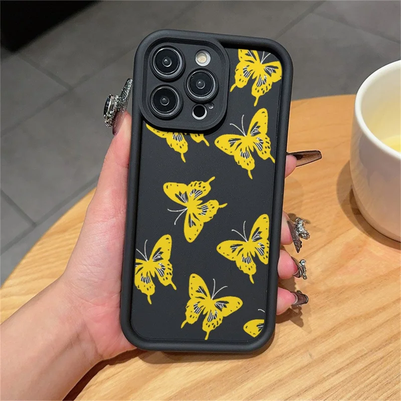 For iPhone 12 Pro Max Case Butterfly Print TPU Shockproof Phone Back Cover - Style 3