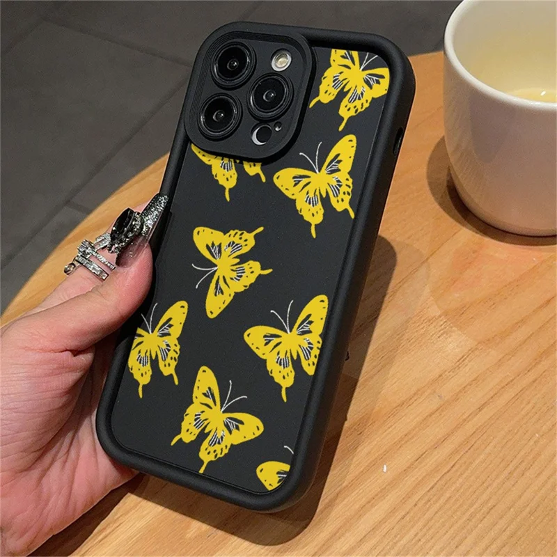 For iPhone 12 Pro Max Case Butterfly Print TPU Shockproof Phone Back Cover - Style 3
