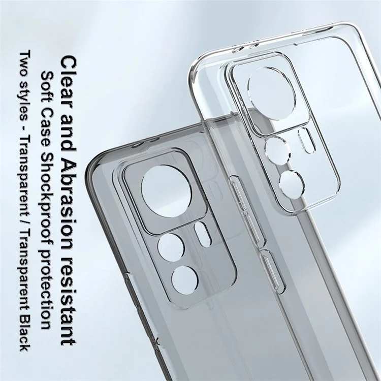IMAK UX-5 Series для Xiaomi 12T Pro 5G Гибкий чехол из ТПУ Прозрачный противоударный чехол для мобильного телефона - Прозрачный